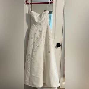 Elegant Floral Embroidered White Dress